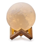 Luminária Lua Cheia 3D, Touch, USB, 4 Cores + Efeito RGB